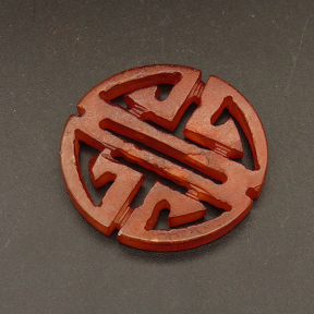 Natural Alabaster Filigree Joiners,Flat Round,Dyed,Brown,4x38mm,about 7.6g/pc,1 pc/package,XFCA00150bhva-L001