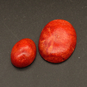 Natural Grass Coral Cabochons,Suede Oval,Red,6x18x24mm,about 2.9g/pc,1 pc/package,XFCA00166vbll-L001