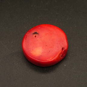 Natural Red Coral Cabochons,Flat Round,Red,6x22mm,about 5.9g/pc,1 pc/package,XFCA00173ablb-L001