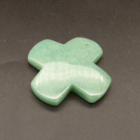 Natural Green Aventurine Pendants,Cross,Green,6x35x35mm,Hole:2mm,about 9.6g/pc,1 pc/package,XFPC01127bbov-L001
