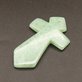 Natural Green Aventurine Pendants,Cross,Green,5x25x42mm,Hole:2mm,about 5.2g/pc,1 pc/package,XFPC01129bhva-L001