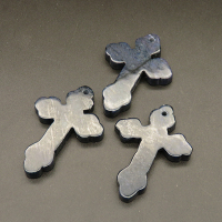 Natural Sodalite Pendants,Cross,Dyed,Black,5x23x45mm,Hole:2mm,about 7.5g/pc,1 pc/package,XFPC01135bhva-L001
