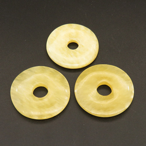 Natural Topaz Pendants,Donut,Bright yellow,4x31mm,Hole:7mm,about 6.8g/pc,1 pc/package,XFPC01141bhva-L001