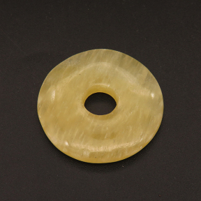 Natural Topaz Pendants,Donut,Bright yellow,4x31mm,Hole:7mm,about 6.8g/pc,1 pc/package,XFPC01141bhva-L001