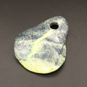 Natural Yellow Line Turquoise Pendants,Can buckle,Green and Black,7x47x58mm,Hole:8mm,about 26.9g/pc,1 pc/package,XFPC01151bhia-L001