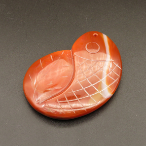 Natural Red Jasper Pendants,Fish and Leaves,Red,9x42x60mm,Hole:1.5mm,about 35g/pc,1 pc/package,XFPC01155bhia-L001