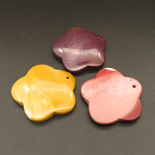 Natural Mookaite Pendants,Flower,Random mixed color,8x42x42mm,Hole:2mm,about 19.4g/pc,1 pc/package,XFPC01159bhva-L001