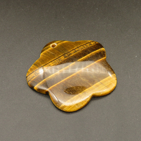 Natural Gold Tiger Eye Pendants,Flower,Gold and Brown,5x40.5x43mm,Hole:2mm,about 12.6g/pc,1 pc/package,XFPC01165bhia-L001