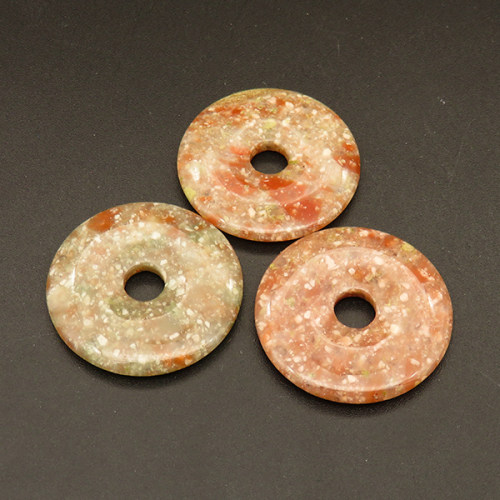 Natural Red Jasper Pendants,Donut,Colorful,4x30mm,Hole:6mm,about 5.6g/pc,1 pc/package,XFPC01173bhva-L001