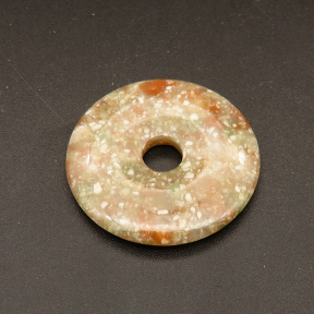 Natural Red Jasper Pendants,Donut,Colorful,4x30mm,Hole:6mm,about 5.6g/pc,1 pc/package,XFPC01173bhva-L001