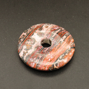Natural Red Jasper Pendants,Donut,Colorful,6.5x33.5mm,Hole:6mm,about 10g/pc,1 pc/package,XFPC01175bhva-L001