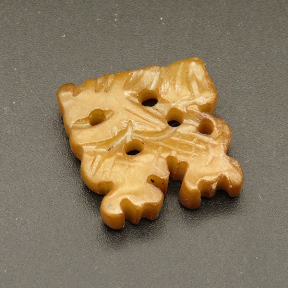 Natural Alabaster Filigree Joiners,Square Dragon,Dyed,Brown,5x21x21mm,Hole:2mm,about 4g/pc,1 pc/package,XFPC01183bhva-L001