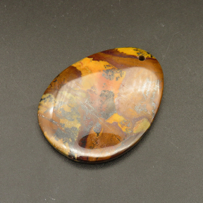 Natural Breciated Jasper Pendants,Oval,Brown,5x36x49mm,Hole:2mm,about 15.6g/pc,1 pc/package,XFPC01227bhia-L001