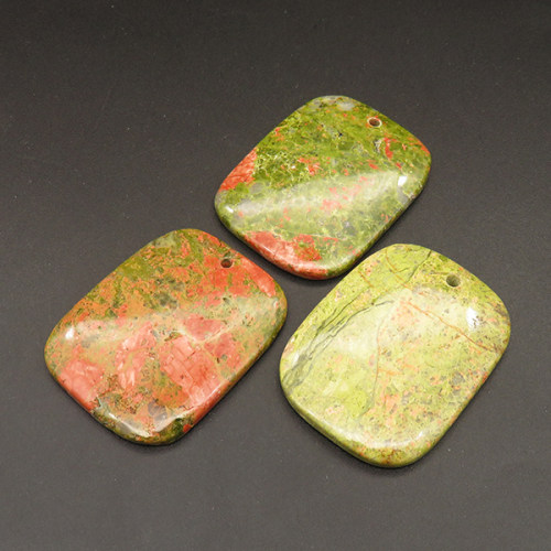Natural Unakite Pendants,Rectangular,Colorful,5.5x35x44mm,Hole:2mm,about 18.8g/pc,1 pc/package,XFPC01235bhia-L001