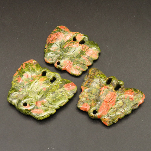 Natural Unakite Pendants,Butterfly,Colorful,6x32x41mm,Hole:2.5mm,about 10.9g/pc,1 pc/package,XFPC01237bhia-L001