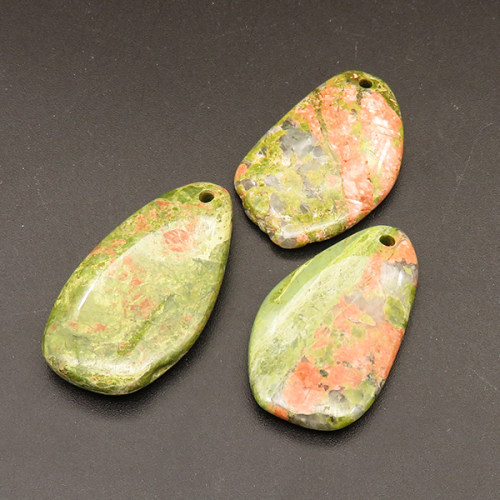 Natural Unakite Pendants,Irregular,Colorful,5x23x37mm,Hole:2mm,about 7.7g/pc,1 pc/package,XFPC01239bhia-L001