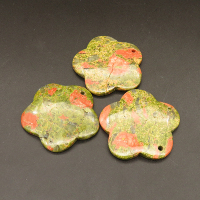 Natural Unakite Pendants,Flower,Colorful,5x41x41mm,Hole:2mm,about 15g/pc,1 pc/package,XFPC01241bhia-L001