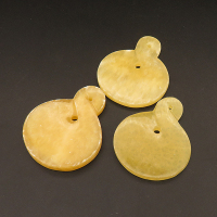 Natural Topaz Pendants,Gourd,Light yellow,6x44x53mm,Hole:1.5mm  Hole:3mm,about 25.2g/pc,1 pc/package,XFPC01267bhia-L001