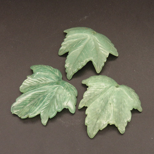 Natural Green Aventurine Pendants,Maple Leaf,Green,5x42x42mm,Hole:2.5mm,about 8.6g/pc,1 pc/package,XFPC01271bhva-L001