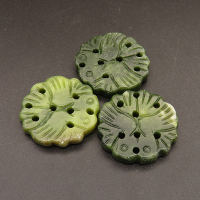 Natural Alabaster Filigree Joiners,Flat Round,Flower,Dyed,Green,4x26mm,Hole:3mm,about 5.5g/pc,1 pc/package,XFPC01275bhva-L001
