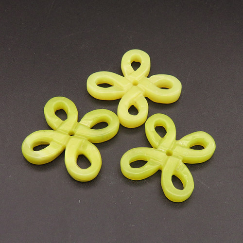 Natural Alabaster Filigree Joiners,Chinese Knot,Dyed,Bright Green,4x26x26mm,Hole:2mm,about 4.1g/pc,1 pc/package,XFPC01279bbov-L001