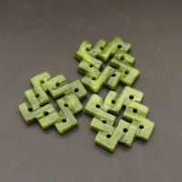Natural Alabaster Filigree Joiners,Chinese Knot,Dyed,Green,4x31x31mm,Hole:2mm,about 5.1g/pc,1 pc/package,XFPC01283bhva-L001