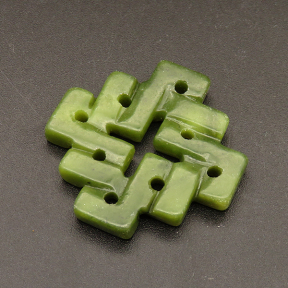 Natural Alabaster Filigree Joiners,Chinese Knot,Dyed,Green,4x31x31mm,Hole:2mm,about 5.1g/pc,1 pc/package,XFPC01283bhva-L001