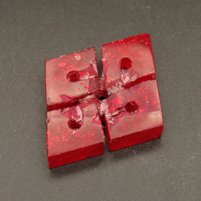 Natural Alabaster Filigree Joiners,Rhombus,Dyed,Red,5x28x36.5mm,Hole:3mm,about 5.3g/pc,1 pc/package,XFPC01289bhva-L001