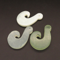 Natural New Jade Pendants,J-Shape,Random mixed color,6x30x44mm,Hole:2mm,about 11g/pc,1 pc/package,XFPC01305bhia-L001