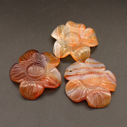 Natural Agate Pendants,Flower,Dyed,Dark Brown,5.5x34mm,Hole:2.5mm,about 7.6g/pc,1 pc/package,XFPC01313bhia-L001