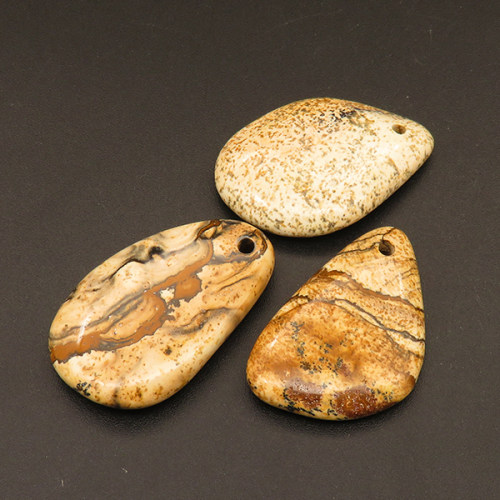 Natural Picture Jasper Pendants,Irregular,Brown,6x22x35mm,Hole:2mm,about 7.6g/pc,1 pc/package,XFPC01321bhva-L001