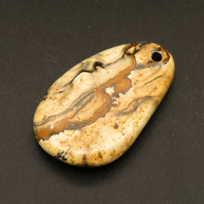 Natural Picture Jasper Pendants,Irregular,Brown,6x22x35mm,Hole:2mm,about 7.6g/pc,1 pc/package,XFPC01321bhva-L001