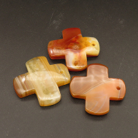 Natural Mookaite Pendants,Cross,Random mixed color,6x36x36mm,Hole:2mm,about 11.3g/pc,1 pc/package,XFPC01337bhva-L001