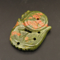 Natural Unakite Pendants,Flower,Colorful,8x43x56mm,Hole:2.5mm,about 39.8g/pc,1 pc/package,XFPC01349bhia-L001