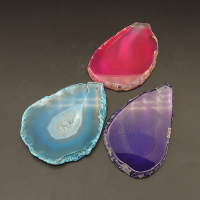 Natural Agate Pendants,Irregular,Dyed,Random mixed color,5x57x73.5mm,Hole:1.5mm,about 37.5g/pc,1 pc/package,XFPC01352bhva-L001