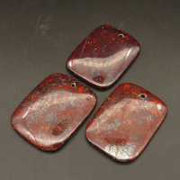 Natural Breciated Jasper Pendants,Rectangular,Red,5x35x45mm,Hole:1.5mm,about 17.7g/pc,1 pc/package,XFPC01356bhva-L001