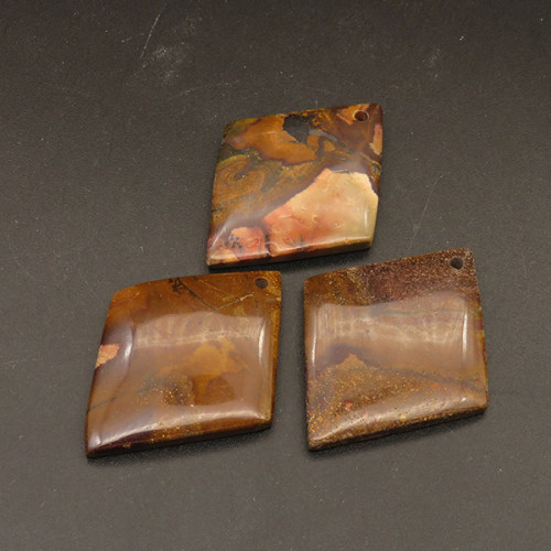 Natural Breciated Jasper Pendants,Rhombus,Brown,5x33x43mm,Hole:1.5mm,about 9.2g/pc,1 pc/package,XFPC01358bhia-L001
