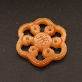 Natural Alabaster Filigree Joiners,Flower,Dyed,Orange,5x40mm,Hole:1.5mm,about 11g/pc,1 pc/package,XFPC01376bbov-L001