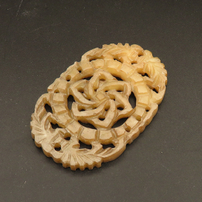 Natural Alabaster Filigree Joiners,Flower,Oval,Dyed,Random mixed color,4.5x37x57mm,Hole:2mm,about 12.5g/pc,1 pc/package,XFPC01378bhva-L001