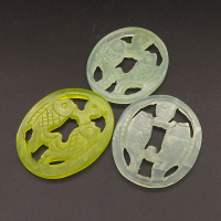 Natural Alabaster Filigree Joiners,Fish,Oval,Dyed,Random mixed color,5x40x49mm,Hole:2mm,about 13.6g/pc,1 pc/package,XFPC01380bhva-L001