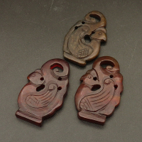 Natural Alabaster Filigree Joiners,Chicken,Dyed,Brown,5x25x42mm,Hole:2mm,about 7.6g/pc,1 pc/package,XFPC01392bhva-L001