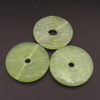 Natural Alabaster Pendants,Flat Round,Dyed,Green,7x40mm,Hole:4mm,about 16.2g/pc,1 pc/package,XFPC01398bhva-L001