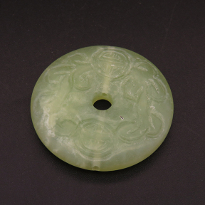 Natural Alabaster Pendants,Flat Round,Dyed,Green,7x40mm,Hole:4mm,about 16.2g/pc,1 pc/package,XFPC01398bhva-L001