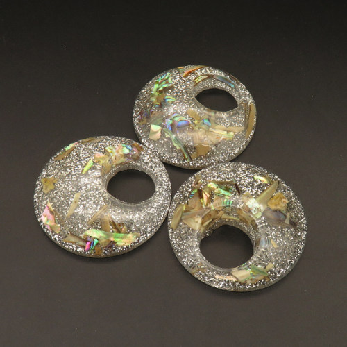 Resin Pendants,Flat Round,Colorful,14x55mm,Hole:20mm,about 22.7g/pc,1 pc/package,XFPC01402bbov-L001