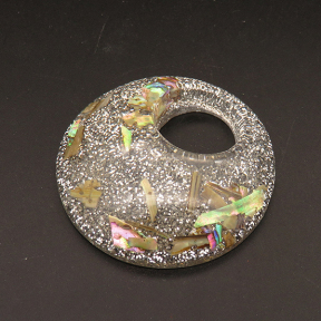 Resin Pendants,Flat Round,Colorful,14x55mm,Hole:20mm,about 22.7g/pc,1 pc/package,XFPC01402bbov-L001
