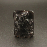 Natural Obsidian Pendants,Guan Yu Brand,Black,11x35x50mm,Hole:1mm,about 33.6g/pc,1 pc/package,XFPC01417biib-L001