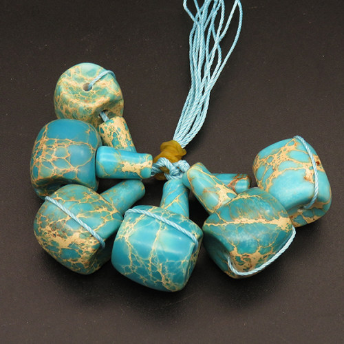 Natural Emperor Turquoise Beads,Tee beads,Blue,18x18x30mm,Hole:2mm,about 9.7g/pc,1 pc/package,XFPC01421bhia-L001