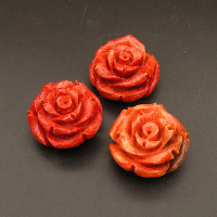 Natural Grass Coral Cabochons,Flower,Red,16x29mm,Hole:2mm,about 11.9g/pc,1 pc/package,XFPC01430vhkb-L001