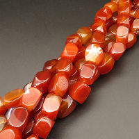 Natural Agate,Triangular Faceted Square,Dyed,Red,11x15~12x19mm,Hole:1.5mm,about 24pcs/strand,about 88g/strand,1 strand/package,15"(38cm),XBGB04392vhov-L001