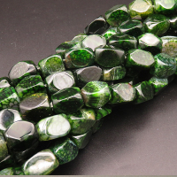 Natural Dragon Veins Agate,Triangular Faceted Square,Dyed,Dark Green,10x16~11x15mm,Hole:1.5mm,about 24pcs/strand,about 97g/strand,1 strand/package,15"(38cm),XBGB04398vhov-L001